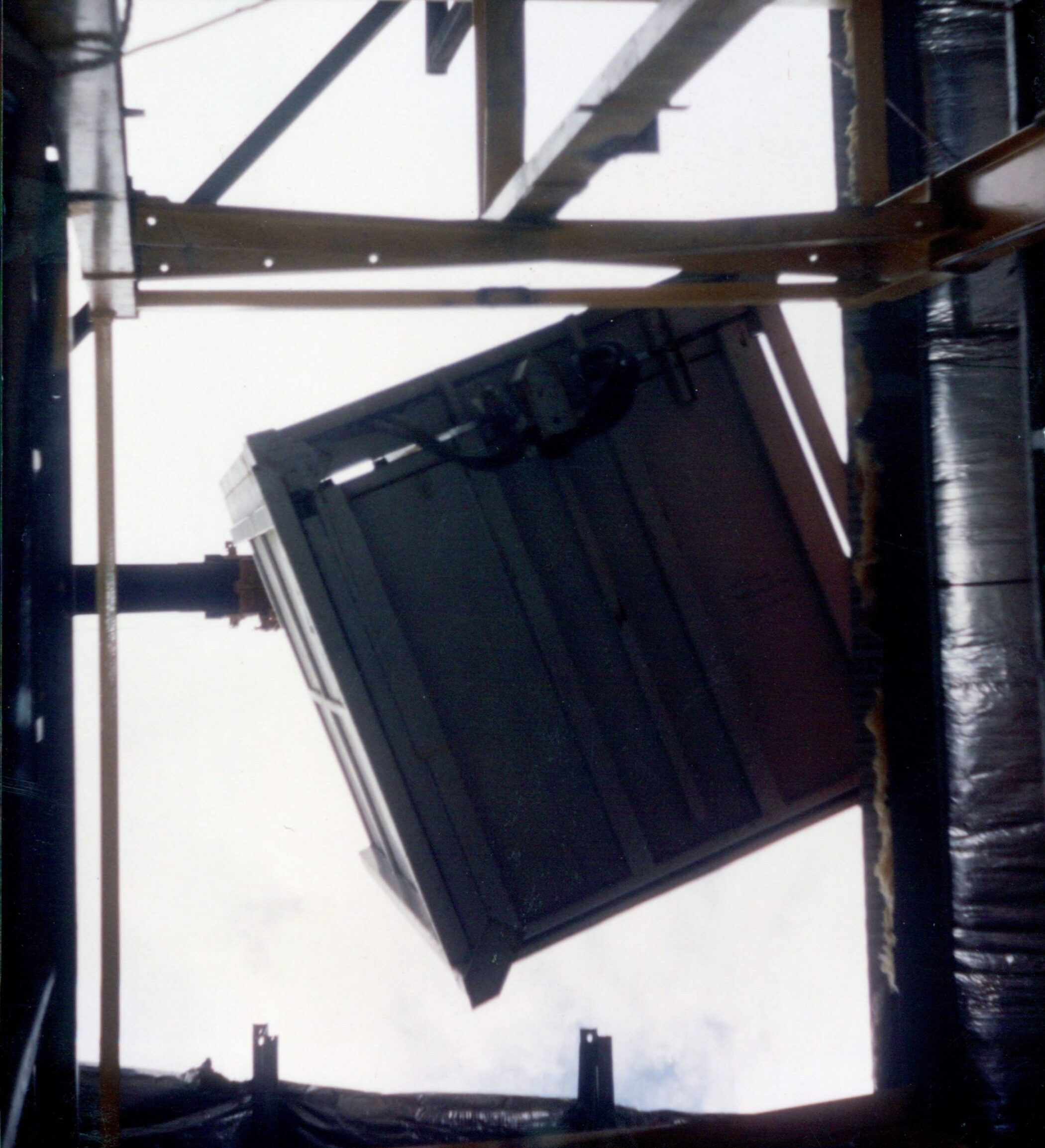 An elevator being lowered
