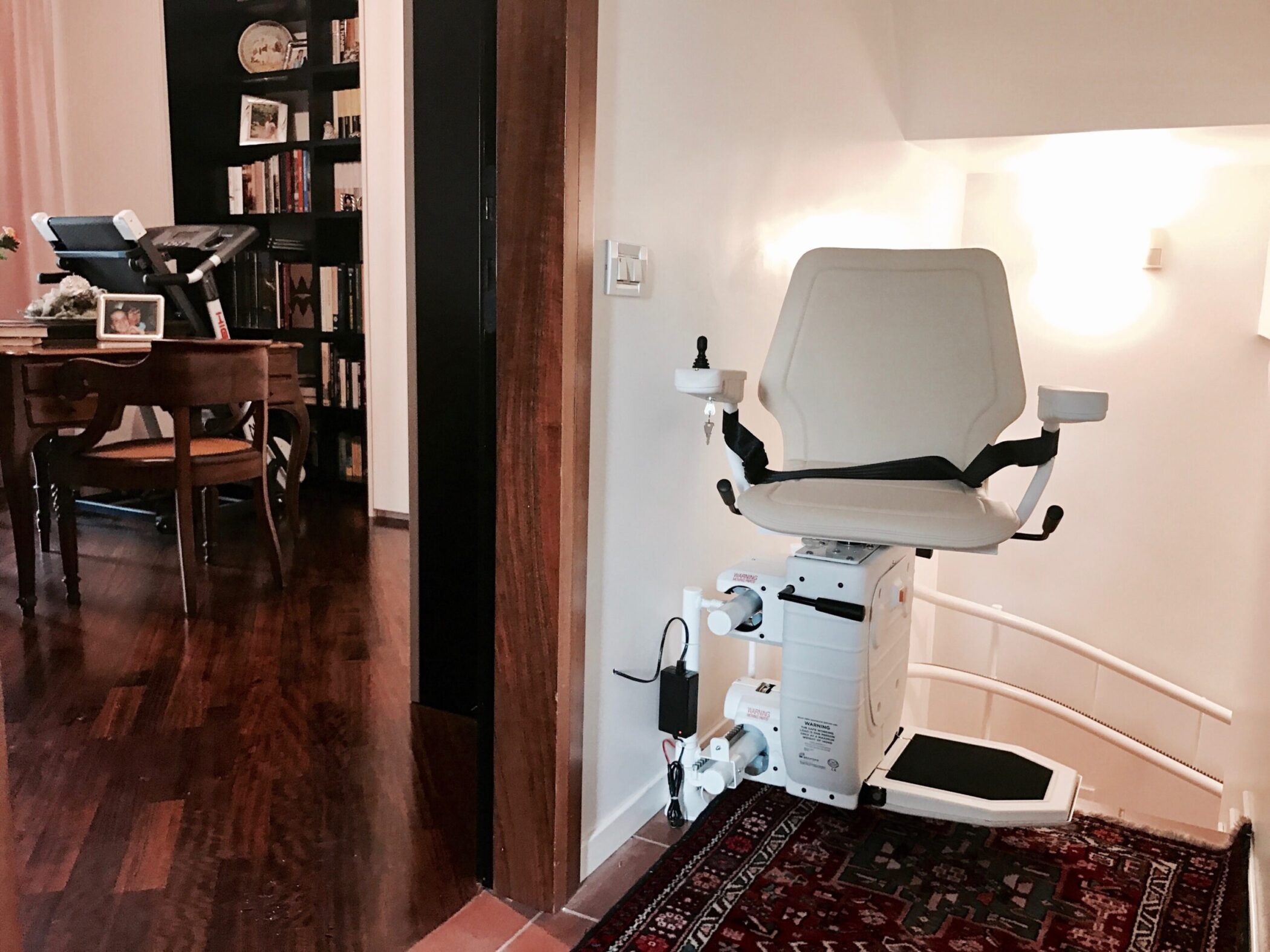 A stair lift inside a home