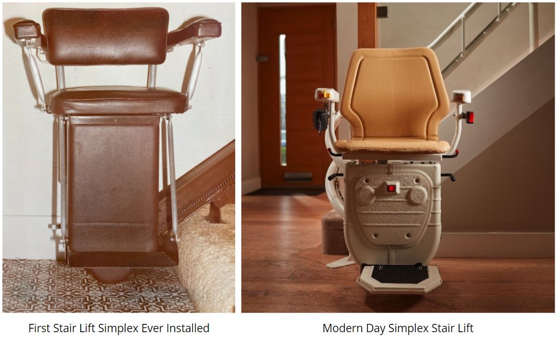 Old and modern Simplex stair lifts