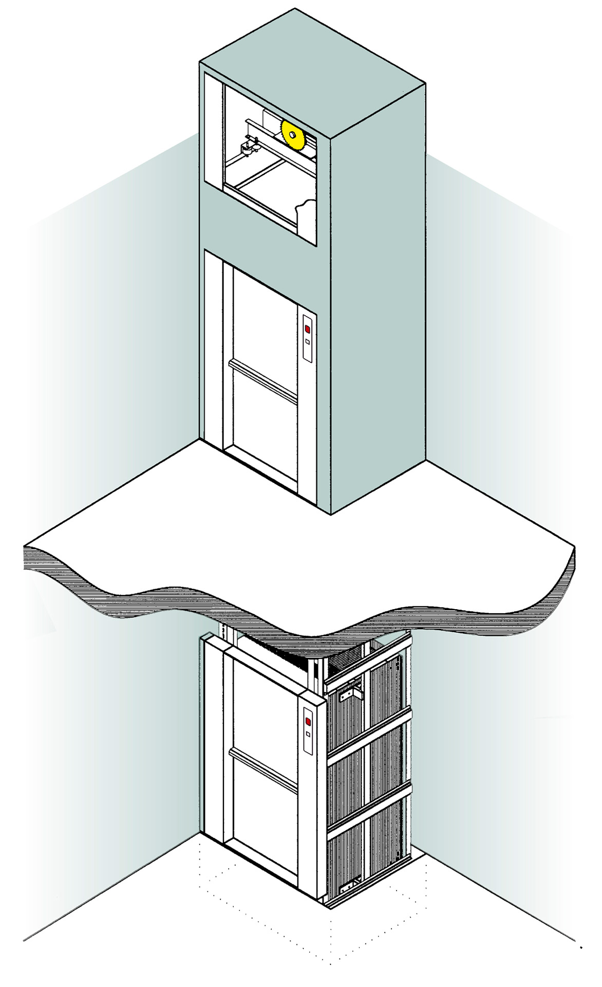Service Lift ISO Illustration of Installation